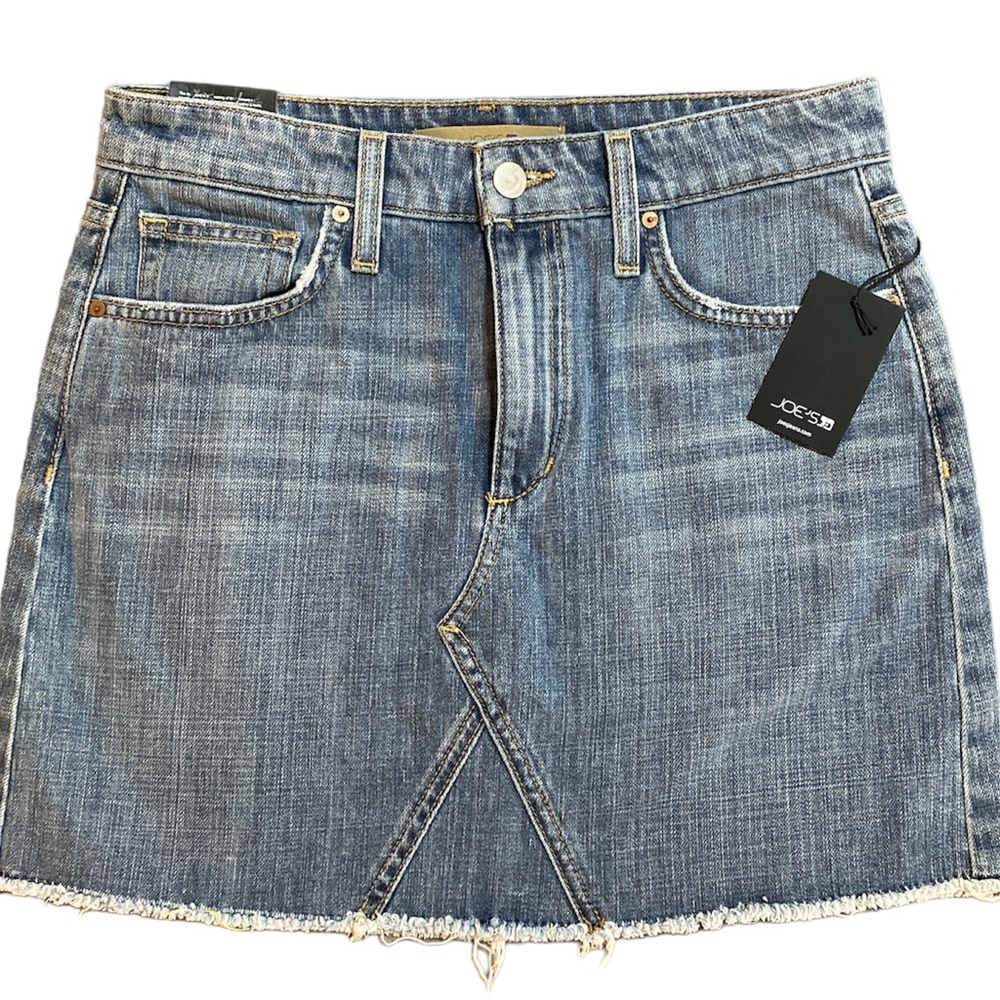 NWT Joes Jeans Sz 26 Women High-Rise Blue Jean Denim Skirt Distressed Frayed NEW